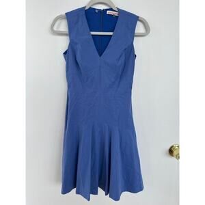 Rebecca Taylor Dress Seamed Drop Waist Fit and Flare Periwinkle Dress, Size 2